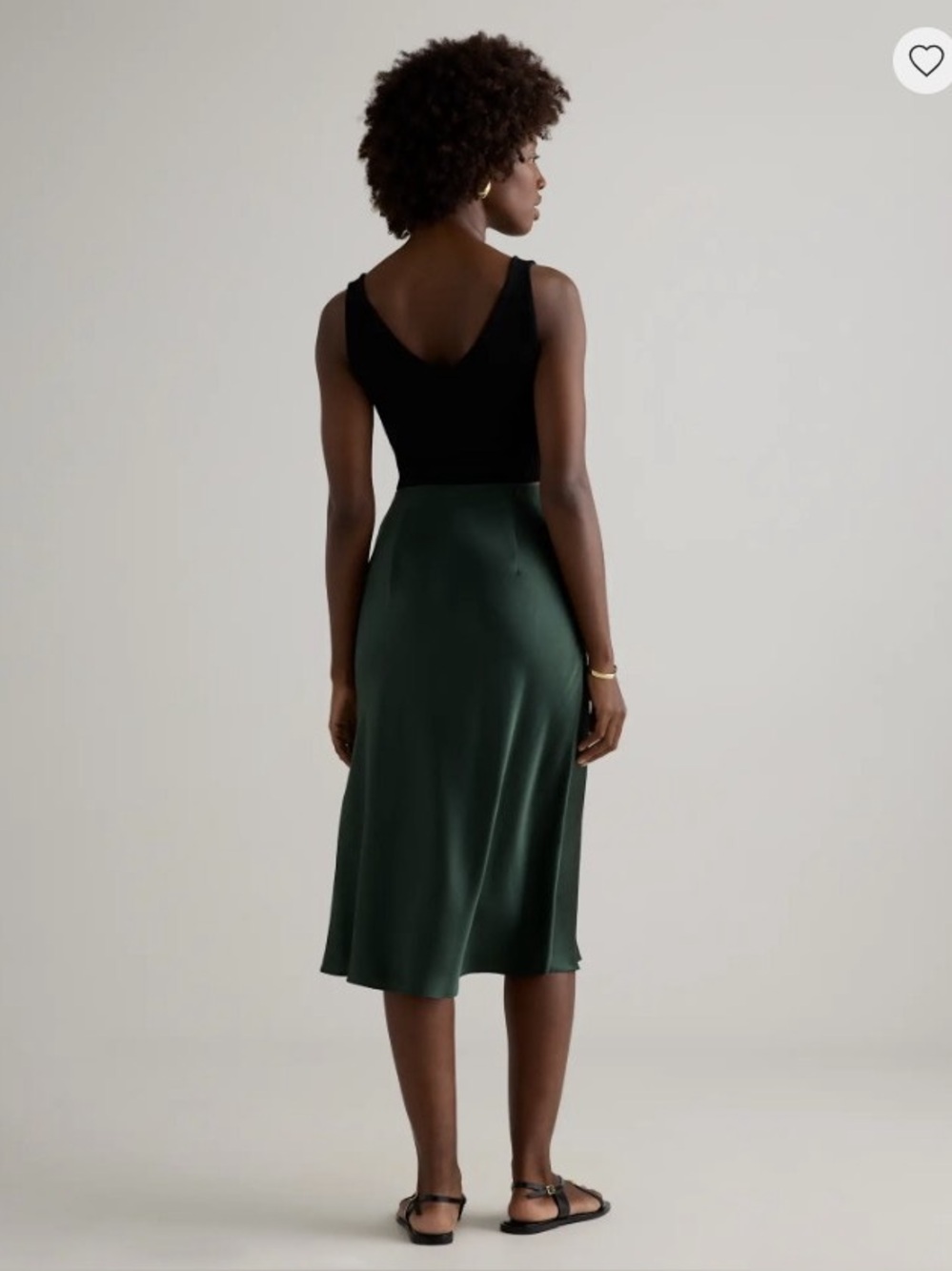Quince Washable Silk Midi Skirt, XL Forest Green - Picture 4 of 9